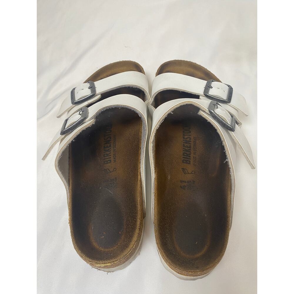 Birkenstock Arizona Leather Sandals in White size Eu 41 Us 10 Narrow Width - Picture 10 of 11